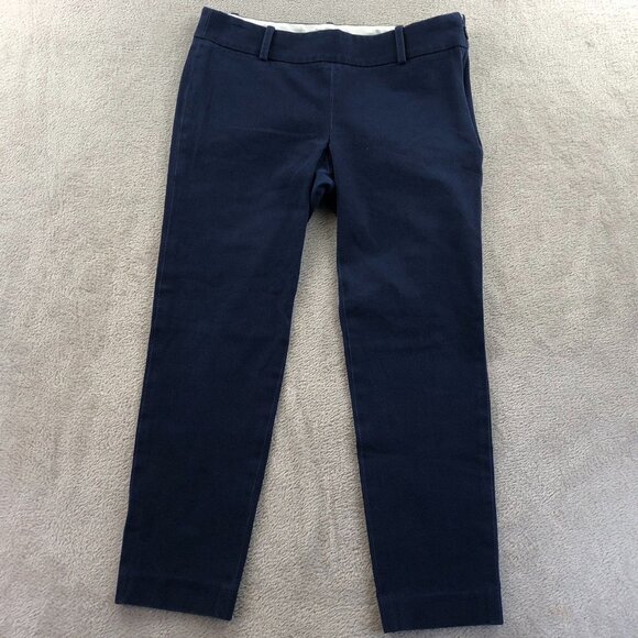 J.Crew Womens Dress Pants Size 2 Stretch Chino Flat Front Slim Straight Leg Blue - Picture 10 of 11